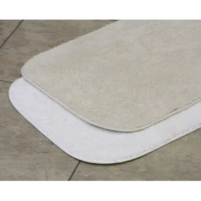 LACEY MILLS Bathroom Rug: 18 oz, 34 in Overall Lg, 21 in Overall Wd, Cotton, White - Bathroom Rugs
