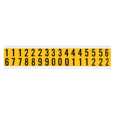 BRADY Number Label Set: 5/8 in Character Ht, Indoor/Outdoor, Non-Reflective, Gothic - Permanent Letters & Numbers