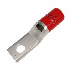 Standard copper one-hole compression lug for terminating 8 AWG solid or stranded copper wire onto a #8 stud. Used in electrical power distribution, control panels, and switchgear for secure, low-resistance connections.