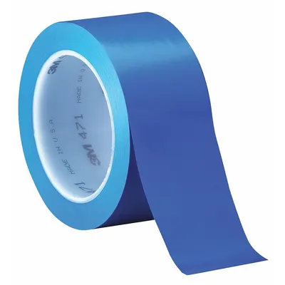 3M Floor Marking Tape: Gen Purpose, Solid, Blue, 4 in x 108 ft, 5.2 mil Tape Thick - General Purpose Floor Marking Tape
