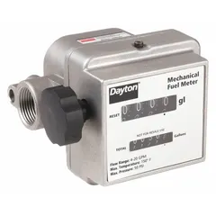 This nutating disc totalizer measures and totalizes flow of diesel, gasoline, and oils. It features a 1 in FNPT aluminum body, mechanical display, +/-1% accuracy, and Viton seals and O-rings. Suitable for industrial fueling, transfer, and dispensing applications.