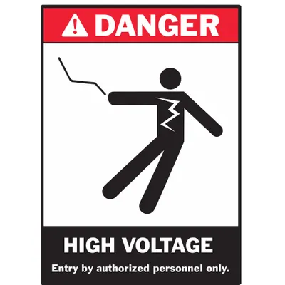 BRADY Danger: High Voltage Entry By Authorized Personnel Only - Danger: High Voltage Entry By Authorized Personnel Only. Signs