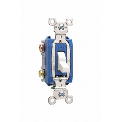 PASS & SEYMOUR Wall Switch: Toggle Switch, 3-Way, Maintained, White, 120/277V AC - Toggle Wall Switches