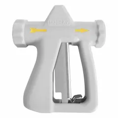 This replacement nozzle features a 3/4 in FGHT connection and is constructed from stainless steel with a white finish. It provides instant shutoff for precise water control in industrial cleaning and sanitation applications. Overall length is 5 15/16 in.
