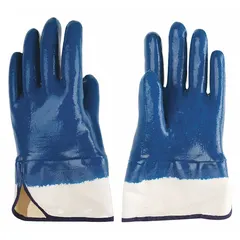 These knit gloves feature a full, smooth nitrile coating in blue, providing ANSI Abrasion Level 3 protection. The silicone-free construction makes them suitable for tasks where silicone contamination must be avoided. Commonly used for general material handling, assembly, and light industrial applications.