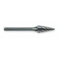 WIDIA Carbide Bur: Pointed-End Cone, SM-6, Double Cut, 5/8" x 1" Head, 1/4" Shank (MPN M41495)