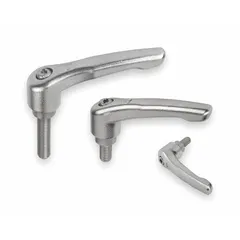 This KIPP adjustable handle features a teardrop-style design with a threaded stud for clamping, positioning, and adjusting machinery components. It has an M12 thread, 40 mm thread length, and 95 mm overall length. The corrosion-resistant construction suits industrial environments requiring frequent repositioning.