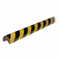 Corner Guard: Polyurethane Foam, Round Shape, 39 in Overall Lg, 2 in Overall Thick, Black/Yellow (MPN 60-6855)
