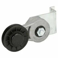 Aluminum belt tensioner designed for wall-mount exhaust fans with 36 in, 48 in, and 54 in blade diameters. Maintains proper belt tension to ensure efficient power transmission and reduce belt wear in ventilation systems.