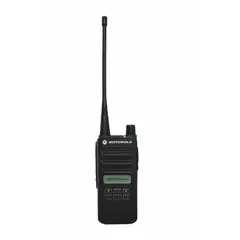 Handheld UHF two-way radio operating on analog and digital DMR protocols. Provides 4 W power output with 160 channels. Suitable for professional communication in environments such as warehouses, manufacturing facilities, and commercial buildings. Requires an FCC license for operation.