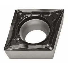 Diamond indexable turning insert available in two geometries: CPMT3(2.5)2-FM4 WSM20S and CPMT09T308-FM4 WSM20S. Designed for turning operations on non-ferrous materials, composites, and abrasive workpieces.
