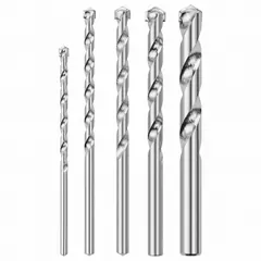 Round-shank masonry drill bit with a 1-inch diameter and 4-inch maximum drilling depth. Fast spiral design aids dust removal. Suitable for drilling into brick, block, and concrete for anchor installations and through-holes.