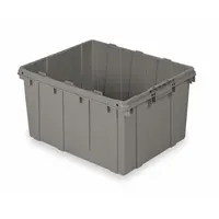 BUCKHORN Nesting Tote: 17.7 gal, 24 in x 20 in x 12 3/8 in, Gray, Lid Not Included, Stacking Capable (MPN DL2420120201000)