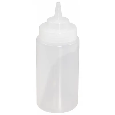 CRESTWARE Squeeze Bottle: 16 fl oz Capacity, 2 3/4 in Opening Dia, 7 1/2 in Overall Ht - Standard Squeeze Bottles