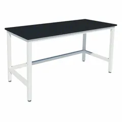 Fixed-height lab table with epoxy countertop, 36 in height, 8 ft length, and 2,000 lb load capacity. Suitable for laboratory workstations, testing areas, and industrial environments requiring chemical resistance and heavy-duty support.