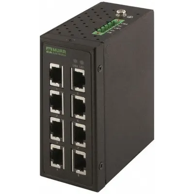 MURRELEKTRONIK Ethernet switch: Unmanaged, DIN Rail, 8 Ports, RJ45, 100 mbps/Ethernet - DIN Rail-Mount Ethernet Switches