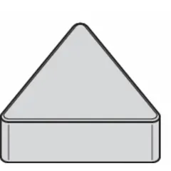 Triangle (T) indexable turning insert for metal-cutting operations. The triangular shape provides three cutting edges for turning, facing, and profiling. Suitable for general machining, finishing, and light roughing on steel, stainless steel, and cast iron workpieces.