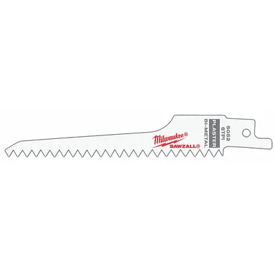 MILWAUKEE Reciprocating Saw Blade: 6 Teeth per Inch, 5 in Blade Lg, 0.05 in Blade Thick - Drywall & Plaster-Cutting Blades