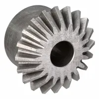 Steel miter gear with 20 straight teeth, 20 pressure angle, and 5/8 in bore diameter. Designed for transmitting motion and power between intersecting shafts at a 90-degree angle in industrial power transmission systems, conveyors, and machine tools