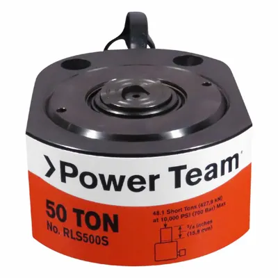 POWER TEAM Standard Hydraulic Rams: Single Acting, 50 ton Nominal Capacity - Low Profile Rams