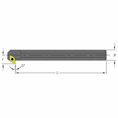 Indexable boring bar for internal machining operations including boring, turning, and facing. Suitable for use in CNC lathes and manual machines for hole enlargement and surface finishing.