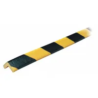 Corner Guard: Polyurethane Foam, Flat Shape, 39 in Overall Lg, 0.3 in Overall Thick, Black/Yellow (MPN 60-6742)