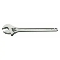 ROTHENBERGER Adjustable Wrench: Chrome Vanadium Steel, Chrome, 8 in Overall Lg, 1 in Jaw Capacity (MPN 70442)