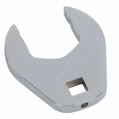 This SAE open end crowfoot wrench is designed for accessing fasteners in confined spaces where standard sockets or wrenches cannot fit. It features a 1/2 in drive size and a 1 5/8 in head size. The wrench is made of alloy steel with a chrome finish.