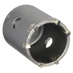 Two-piece shankless core bit head for dry drilling in masonry and concrete. Core diameter 3 1/8 in, core body length 3 in, overall length 2 3/4 in. SDS Plus shank fits rotary hammers for anchor or conduit installation.