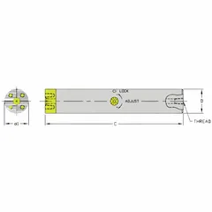 Indexable boring bar for precision internal machining operations including boring, turning, and facing. Designed for use with indexable carbide inserts to achieve tight tolerances and smooth surface finishes on bores and holes.