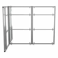 Modular cubicle wall system with 6 clear panels, overall width 81 1/2 in and height 66 in. Part of the WorkNest® line. Used to divide open-plan office spaces and define individual work areas.