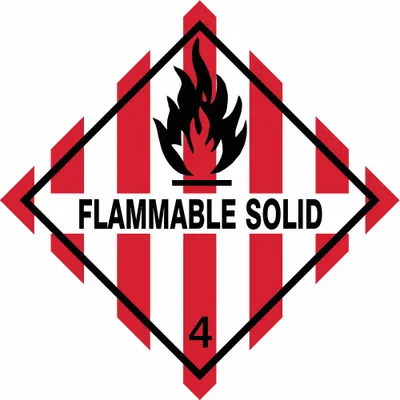 OEM DOT Container Label: Flammable Solid - Class 4: Flammable Solids