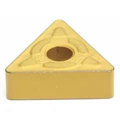 Triangle (T) indexable turning insert for general turning, facing, and profiling operations on metal workpieces. Suitable for medium to heavy cutting conditions. Available in models TNMG433EME and TNMG220412N-ME.