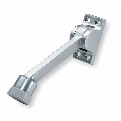 ROCKWOOD Lever Door Holder, Chrome, 1-1/4 in Wd, 2-1/4 in Ht, Gray - Lever Door Holders