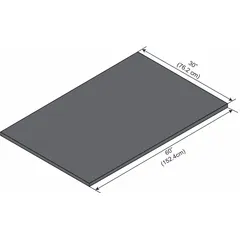 This epoxy lab furniture worksurface from INSTOCK measures 5 ft overall length, 30 in overall width, and 1 in countertop thickness. Constructed from black epoxy material, it is suitable for use in laboratory, cleanroom, and industrial settings where chemical resistance and durability are required.