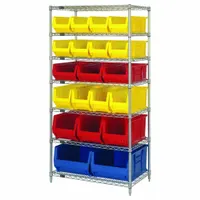QUANTUM STORAGE SYSTEMS Shelving Unit: 36 in x 24 in x 74 in, 1 Sided, 20 Bins, Multicolor (MPN WR7-20-MIX)