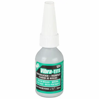 VIBRA-TITE Wicking Medium-Strength Threadlocker: 150, Green, 0.34 fl oz, Bottle, 1 EA (MPN 15010) - Wicking Medium-Strength Threadlockers (Green)
