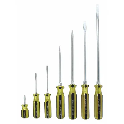 STANLEY Magnetized Tip Screwdriver Set: 1-10 Pieces, 7 Pieces, Slotted/Square Tip - General Purpose Screwdriver Sets