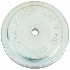 Step plate designed for use with pullers in hollow shaft applications. Accommodates bore diameters from 3/4 in minimum to 2 3/8 in maximum. Provides a stable bearing surface for removing gears, bearings, and pulleys.