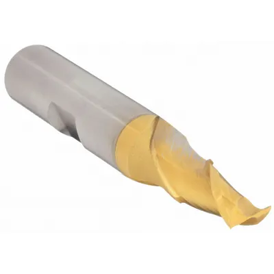 CLEVELAND Keyway End Mill: HSS, TiN Coated, 2 Flute, 1/4" Mill Dia, 1/2" LOC - High-Speed Steel Keyway End Mills