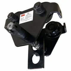This push trolley is designed for mounting a hoist on a flat beam with flange width from 2 3/8 in to 5 5/8 in. The cast iron frame supports a maximum hoist load of 1,000 lb. It is used in overhead material handling applications where manual movement of loads along a beam is required.