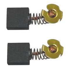 Replacement carbon brush set for table saw motors. Restores electrical contact between stationary and rotating motor parts to maintain performance. Includes brushes for motor maintenance.