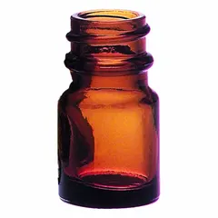 Amber Wide Mouth Glass Lab Bottle, 6 mL, 28-400, Soda Lime Glass, 24 mm Body Dia, Case of 720 (MPN 339323)