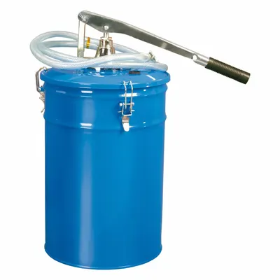WESTWARD Hand Pump: Lever Action, Pump with Hose, Aluminum/Steel Housing, 1/2 in x 4 7/8 ft - Lever Handle Standard Drum Pumps