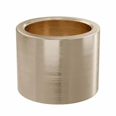 This OILITE sleeve bearing is made from SAE 841 bronze and is designed for general purpose industrial applications requiring a lubricated metallic bearing. It supports rotating shafts in machinery, reducing friction and wear under moderate loads and speeds. The bearing has a 35 mm bore, 44 mm OD, and 35 mm length, with a maximum PV rating of 49,938 lb/sq in-fpm. Sold in a pack of 2.
