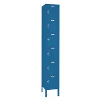 LYON Wardrobe Locker: 12 in x 12 in x 78 in, 6 Tiers, 1 Units Wide, Louvered, Padlock Hasp, Blue (MPN X6C5332)