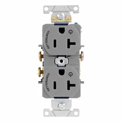 LEVITON Plugs and Receptacles: Duplex, 5-20, Gray, 125V AC, 20 A, 2 Pole / 3 Wire (MPN 5362-S2G) - General Purpose Receptacles