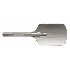 Chisel bit for breaker and demolition hammers with a 3/4 in shank diameter and 17 in overall length. Suitable for breaking and chiseling in landscaping and construction applications.