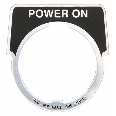 SCHNEIDER Legend Plate: 30 mm Panel Mounting Size, Half-Round - Push-Button Rings & Plates