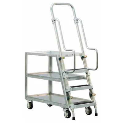 OEM Vertical-Access Utility Cart: 800 lb - Corrosion-Resistant Vertical-Access Utility Carts with Lipped Metal Shelves